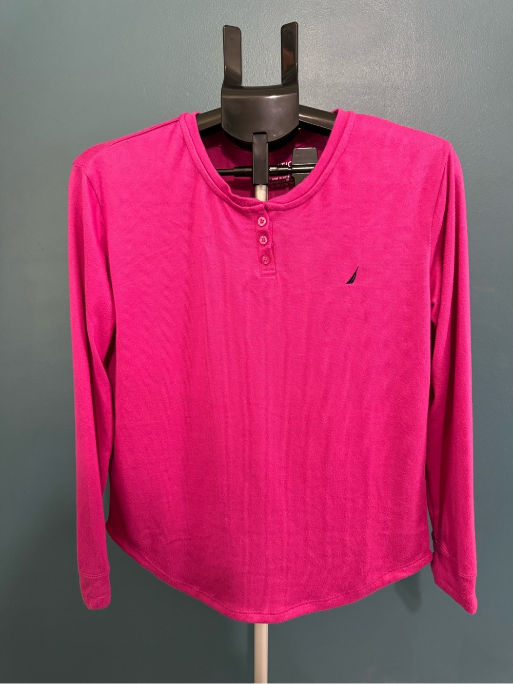 Nautica Women's Hot Pink Long-Sleeve Henley Top